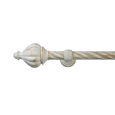 Easy Installing Metal Curtain Rod White Gold Finial For Gift Shop