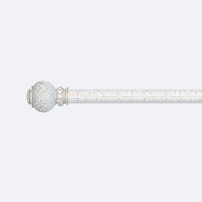 28mm Resin Ball Luxury Curtain Rod Finials Customized Curtain Rod Set Double Bracket