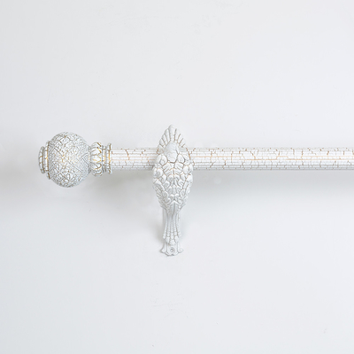 28mm Resin Ball Luxury Curtain Rod Finials Customized Curtain Rod Set Double Bracket