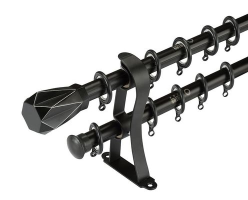 0.5mm 0.6mm Metal Bracket Adjustable Double Pipe Curtain Pole