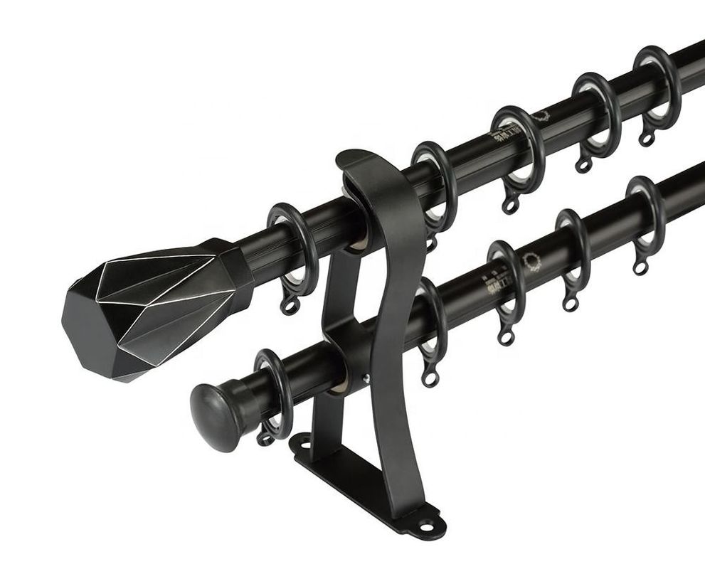 0.5mm 0.6mm Metal Bracket Adjustable Double Pipe Curtain Pole